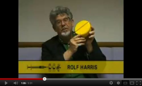 yes, that is Rolf Harris. your eyes do not deceive you.